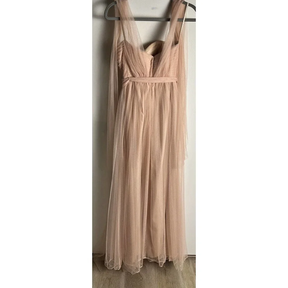 Jenny Yoo Annabelle Convertible Bridesmaid Prom Dress Sz 8 Rose Pink Tulle Long - Picture 4 of 10